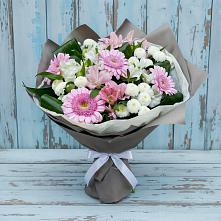 Букет цветов из:  Герберы, Альстромерии и Хризантемы #REPLACE_PRED# Целеево