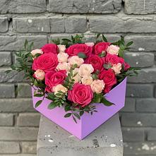 Цветочная композиция из Розы в коробке в Целеево