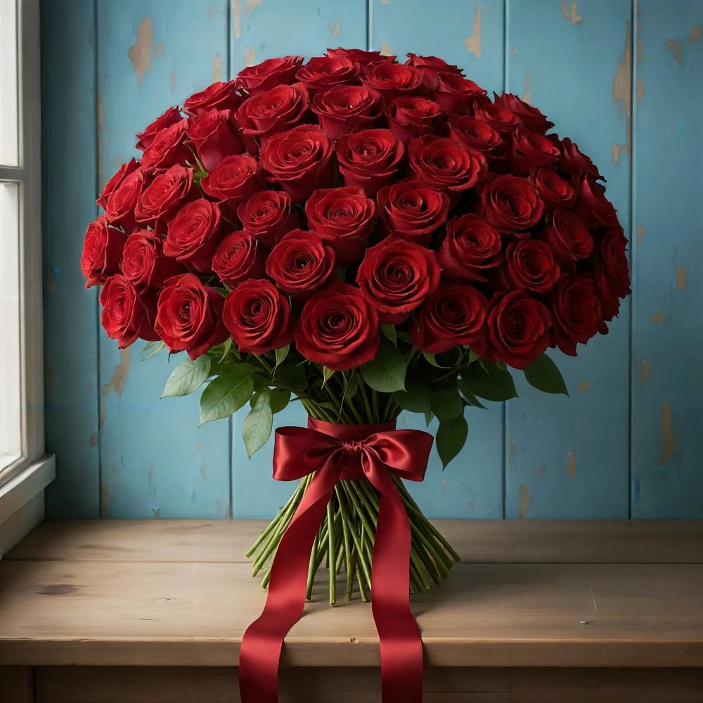 Букет Красные розы Блэк Меджик в Целеево