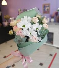 Букет цветов из:  Хризантемы и Розы #REPLACE_PRED# Целеево