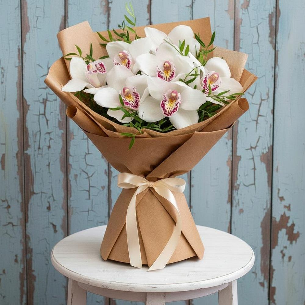 Букет цветов из: Орхидеи и Розы в Целеево