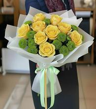 Букет цветов из:  Хризантемы и Розы #REPLACE_PRED# Целеево