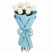 Букет 7 белых роз Проуд в Целеево