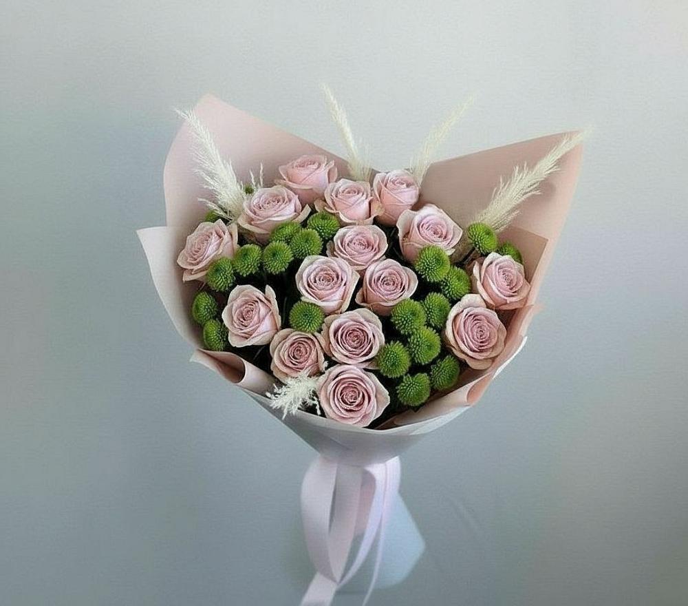 Букет цветов из: Розы и Хризантемы в Целеево