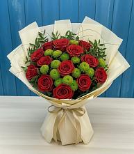 Букет цветов из:  Розы и Хризантемы в Целеево