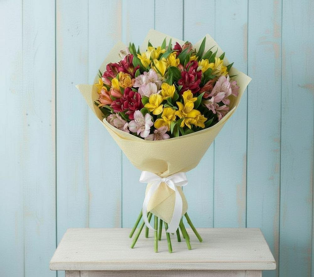 Букет цветов из: Альстромерии в Целеево