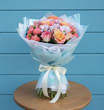 Букет цветов из:  Хризантемы и Розы в Целеево